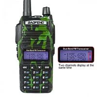 рация baofeng uv-82   камуфляж (uhf/vhf) дистанция до 7 км, 128 каналов, fm-радиоприемник, дисплей  фото